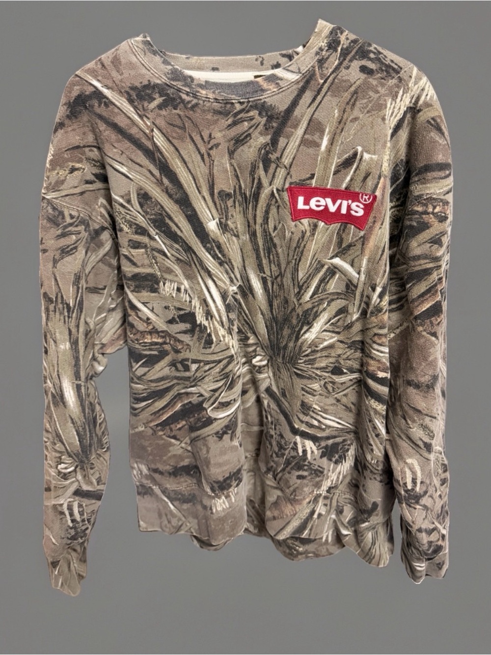 LEVI'S OVERSIZED PULLOVER CAMO LOGO SWEATSHIRT MENS XL